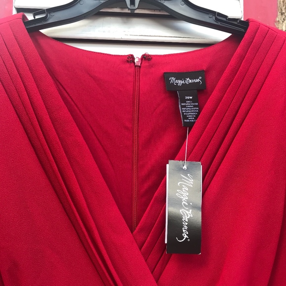 Maggie Barnes Red Ruffled Dress NWT - Picture 5 of 8